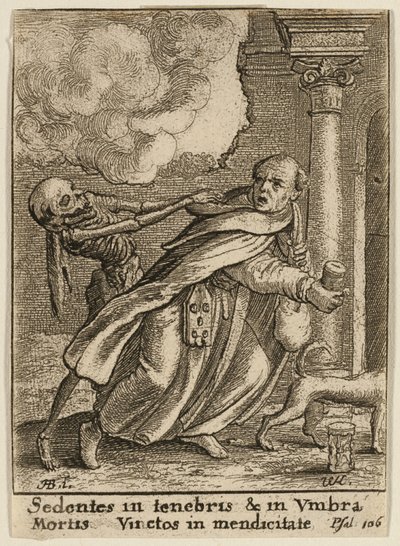 De Monnik en de Dood door Wenceslaus Hollar