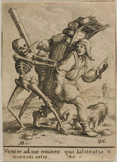 De marskramer en de dood door Wenceslaus Hollar