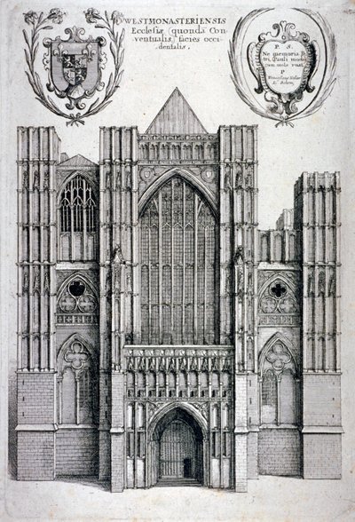 Westminster Abbey, Londen, ca. 1650 door Wenceslaus Hollar