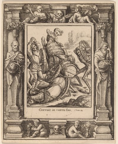 Voerman door Wenceslaus Hollar after Hans Holbein the Younger after Abraham van Diepenbeeck