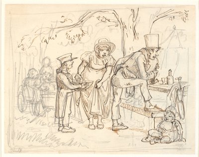 Een ongeluk tijdens de schoenmakersfamilie picknick door Wilhelm Marstrand