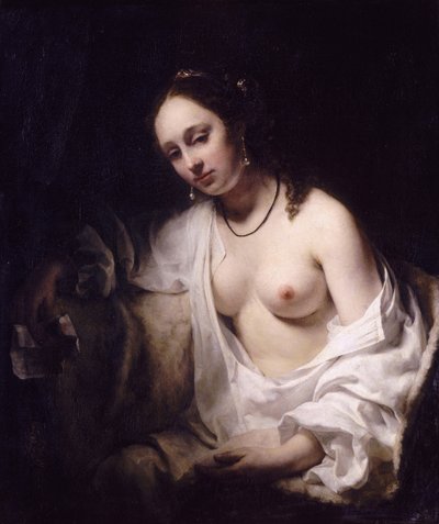 Bathseba met de brief van koning David, 1654 door Willem Drost