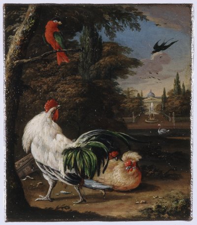 Vogels in een park door Willem Hendrik Wilhelmus van Royen