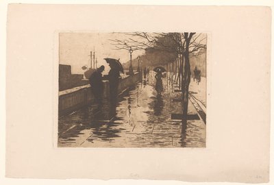 Gezicht op Victoria Embankment in Londen door Willem Arnoldus Witsen