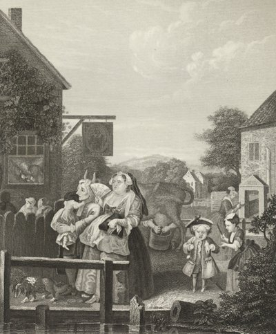 Avond - Londen door William (after) Hogarth