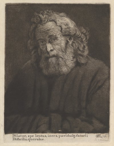 Oude man met een lange baard, 1761 door William Baillie