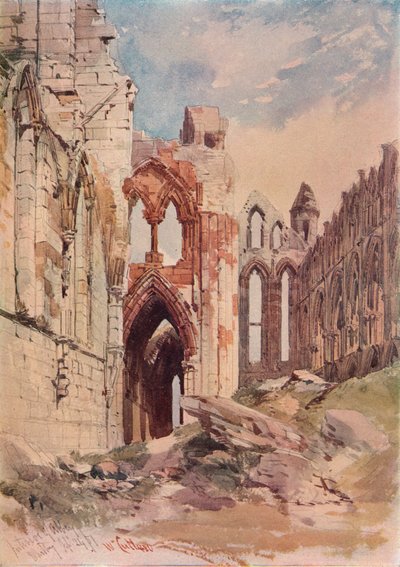 Interieur van Whitby Abbey, c1915 door William Callow