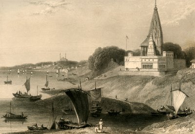 De Bernar Pagode, Benares door William Daniell