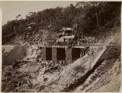 Zonder titel (Spoorwegbouw) (zwart-wit foto) door William Henry Fox Talbot