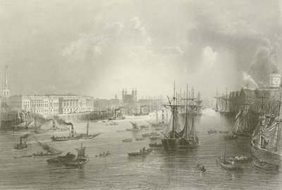 De haven van Londen door William Henry after Bartlett