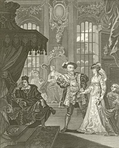 Hendrik de Achtste en Anna Boleyn door William Hogarth