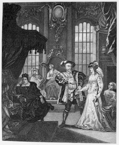 Koning Hendrik VIII en Anna Boleyn door William Hogarth