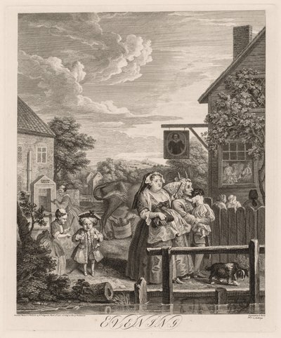 De Vier Tijdstippen van de Dag: Avond door William Hogarth