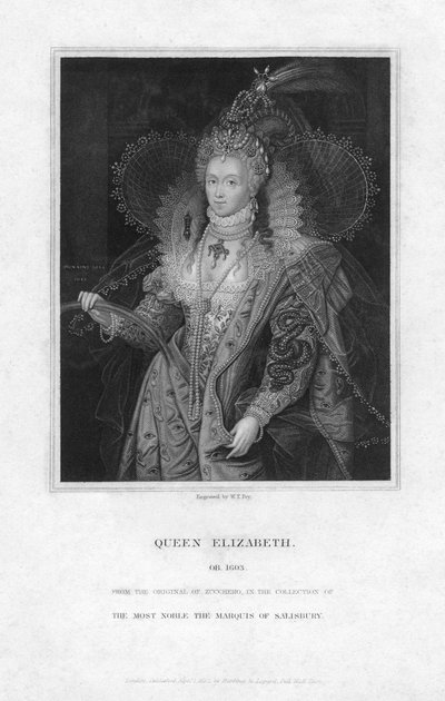 Elizabeth I, Koningin van Engeland, 1832 door William Thomas Fry