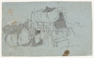 Legerwagen en Muildier door Winslow Homer