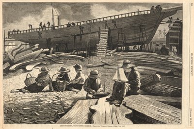 Scheepsbouw, Gloucester Haven, uit Harper door Winslow Homer