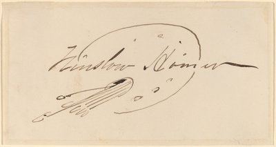 Handtekening in Palet door Winslow Homer