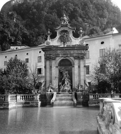 Pferdeschwemme, Salzburg, Oostenrijk, ca. 1900 door Wurthle and Sons