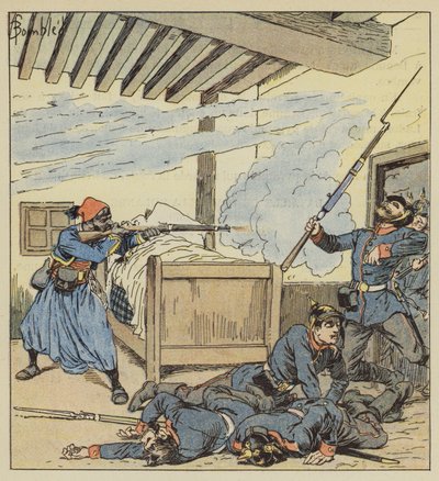 Heroïsche verdediging van Ali-ben-Kacem door after Louis Charles Bombled