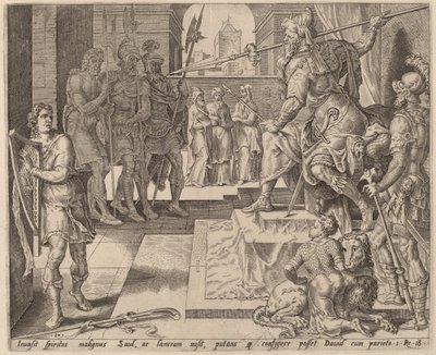 David voor Saul door after Maerten van Heemskerck