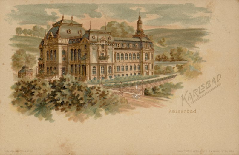 Kaiserbad spa in Karlsbad (Karlovy Vary), Oostenrijks-Hongaarse Rijk, 19e Eeuw door Austrian School