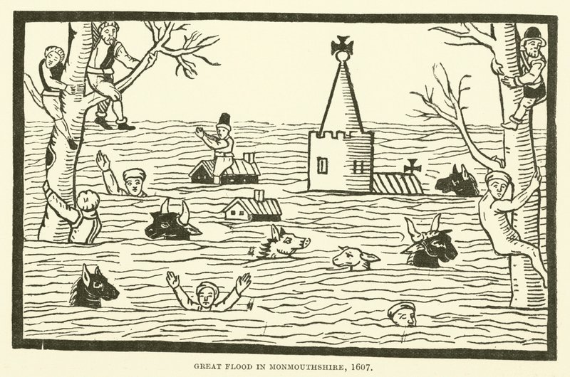 Grote overstroming in Monmouthshire, 1607 door English School