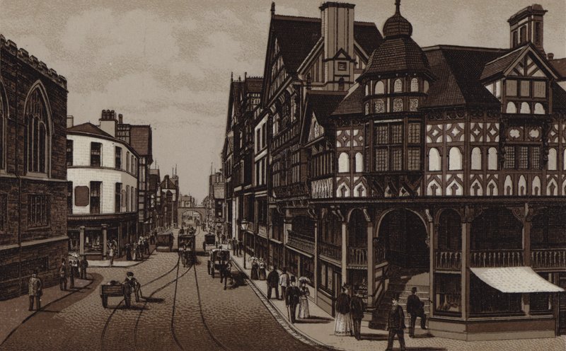 Het Kruis en Eastgate Street door English School