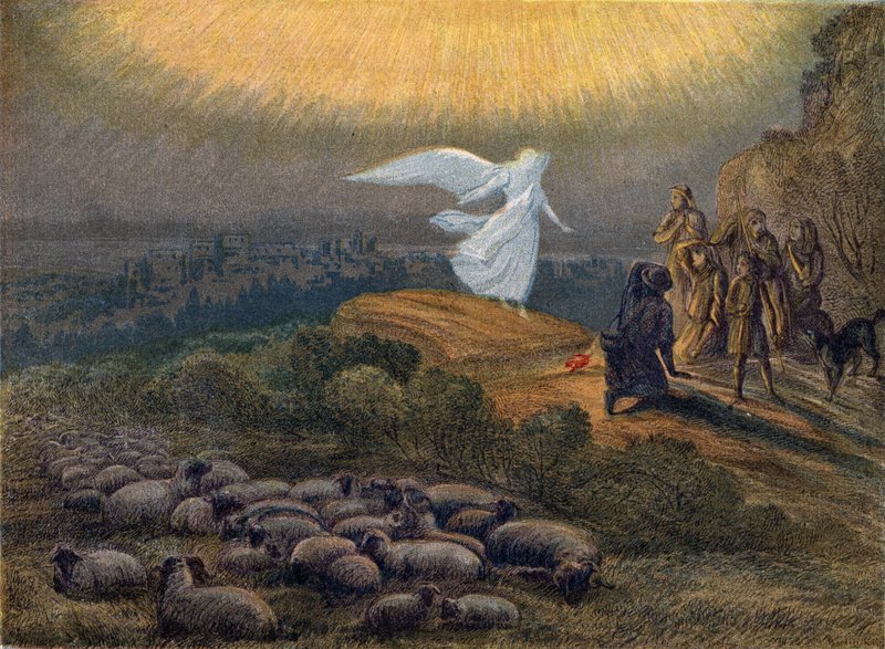 De herders in Bethlehem door English School
