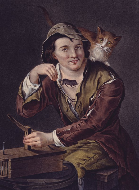 Muizenvanger met zijn val en kat door European School