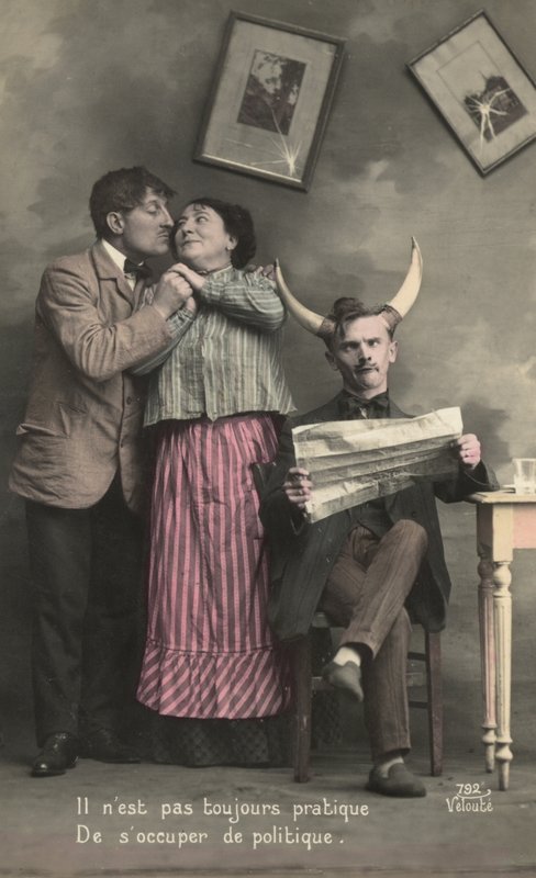 Man met stierenhoorns door French Photographer