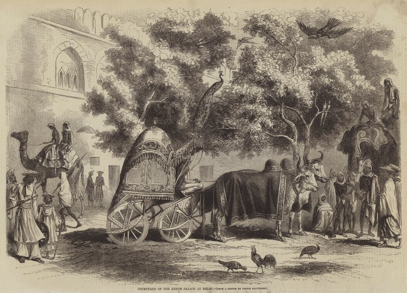 Binnenplaats van het koninklijk paleis in Delhi door after A. Soltykoff