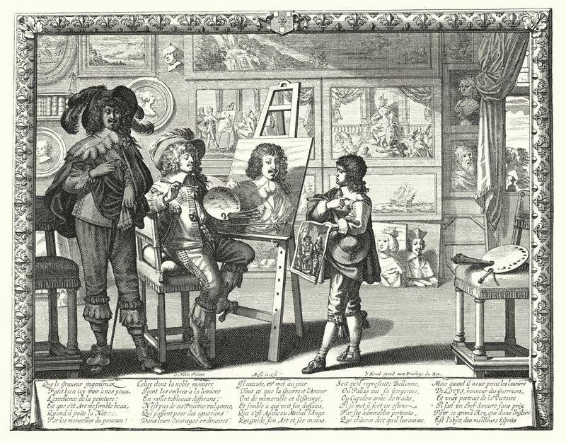 De edele schilder door Abraham (after) Bosse