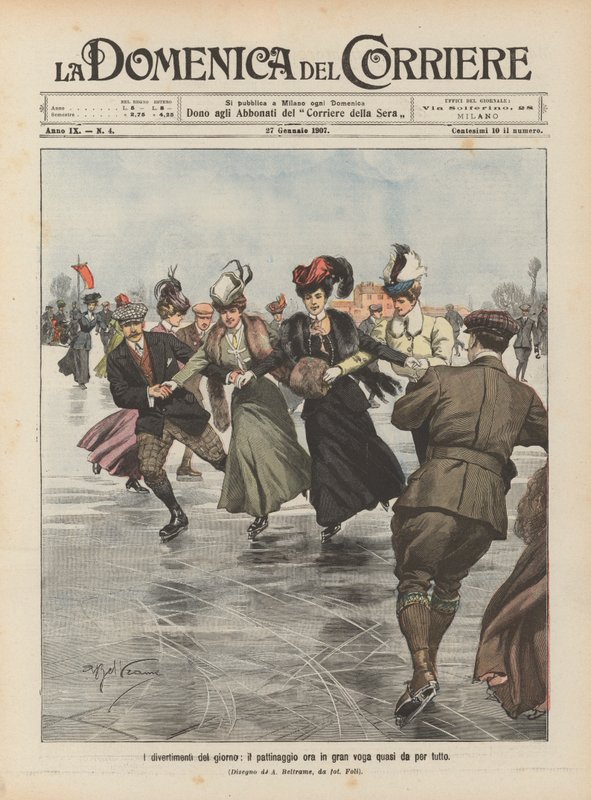 De amusementsdag, schaatsen nu overal in de mode door Achille Beltrame