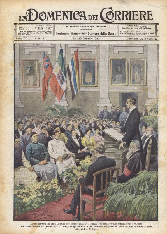 Dante geëerd in China door Achille Beltrame