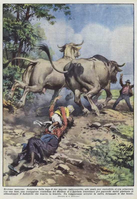 Moederlijke heldhaftigheid door Achille Beltrame