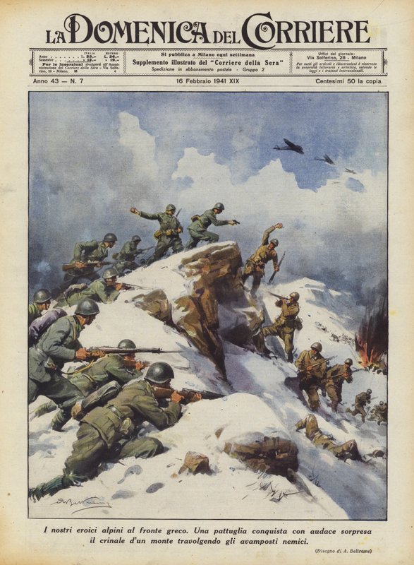 Onze heroïsche alpini aan het Griekse front door Achille Beltrame