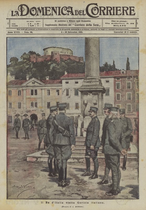 De koning van Italië bezoekt het Italiaanse Gorizia door Achille Beltrame