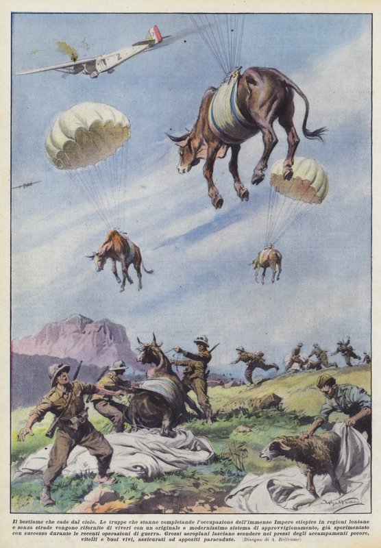 Het vee dat uit de lucht valt door Achille Beltrame