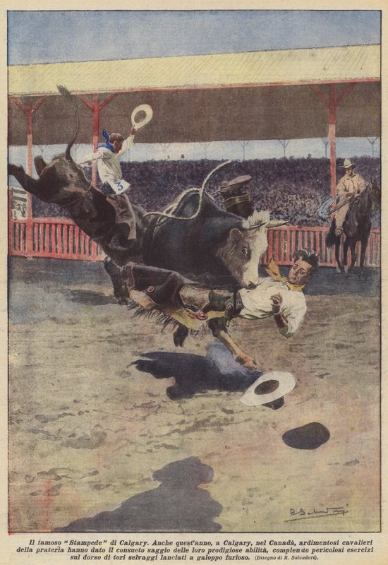 De beroemde Stampede van Calgary door Achille Beltrame