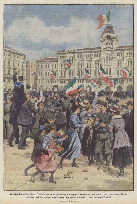 De vreugde in de straten van Italiaans Triëst door Achille Beltrame