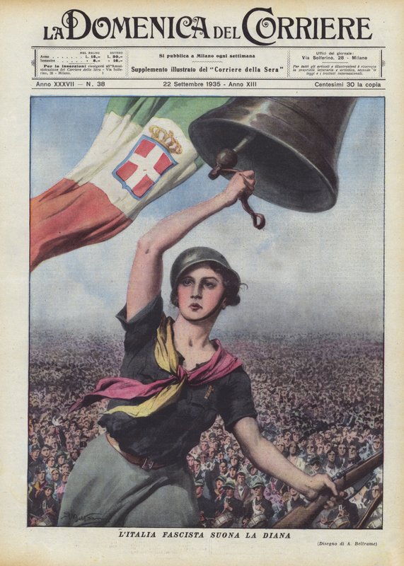 Het fascistische Italië speelt La Diana door Achille Beltrame