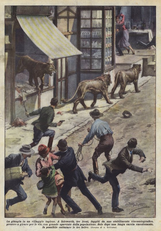 De jungle in een Engels dorp door Achille Beltrame