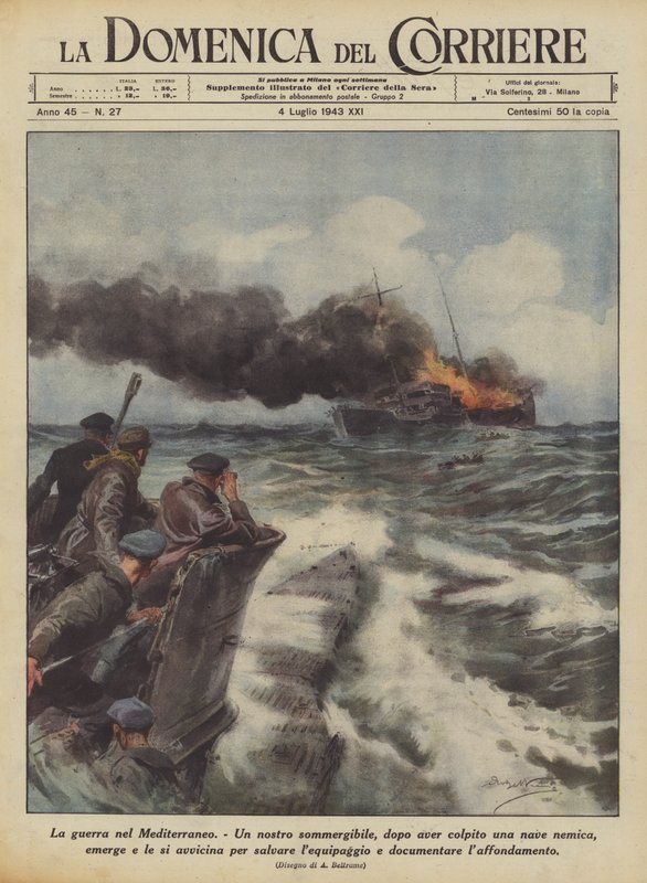 De oorlog in de Middellandse Zee door Achille Beltrame