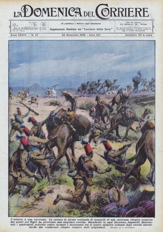 De aanval op een karavaan door Achille Beltrame