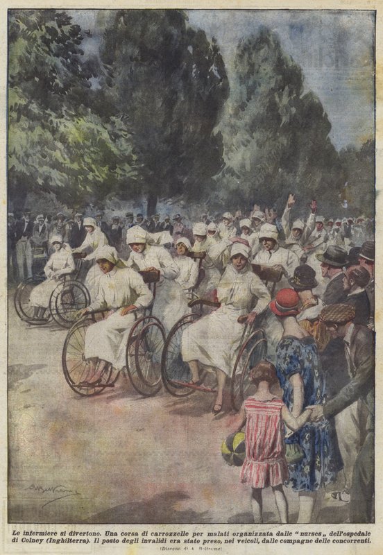 De verpleegsters vermaken zich door Achille Beltrame