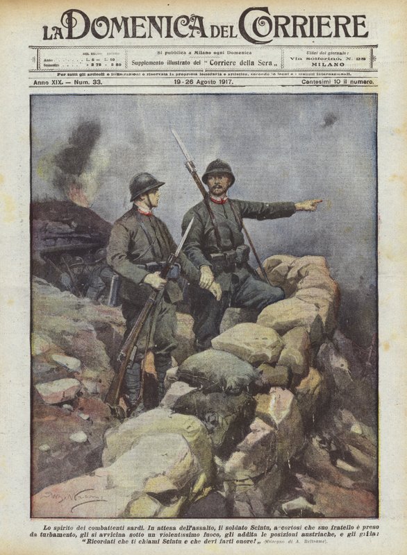 De geest van de Sardijnse strijders door Achille Beltrame