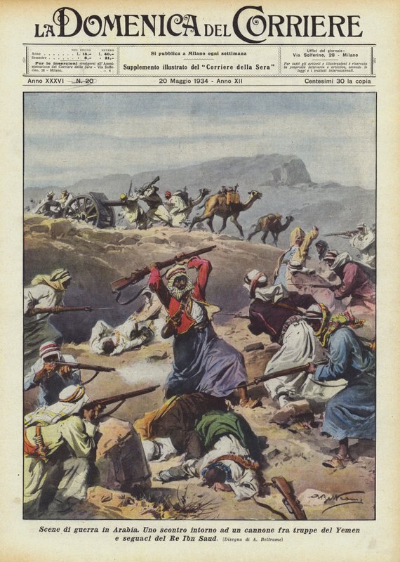 Oorlogsscènes in Arabië door Achille Beltrame