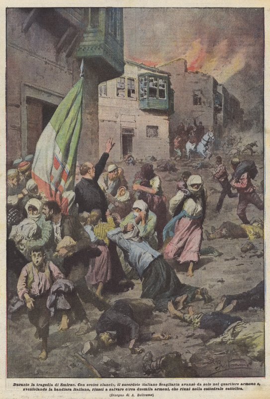 Smyrna tijdens de Grieks-Turkse Oorlog (1919-22) door Achille Beltrame
