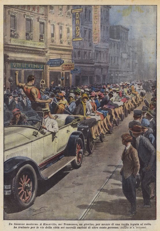 Een moderne Samson door Achille Beltrame