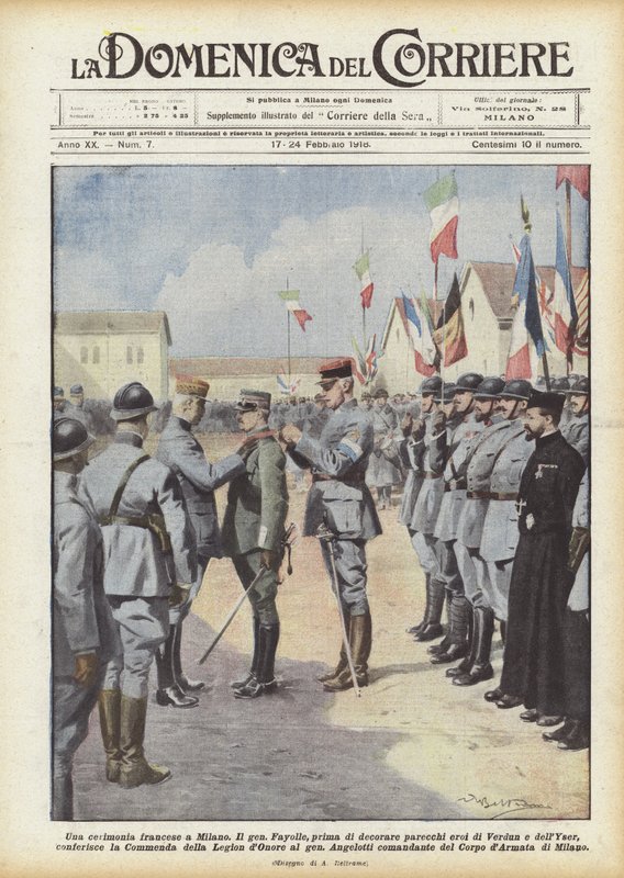 Een Franse ceremonie in Milaan door Achille Beltrame
